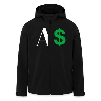 Dollar Letter - Men’s Recycled Softshell Jacket by Stanley/Stella - black - Front - AI Model Male 185 light (185cm)