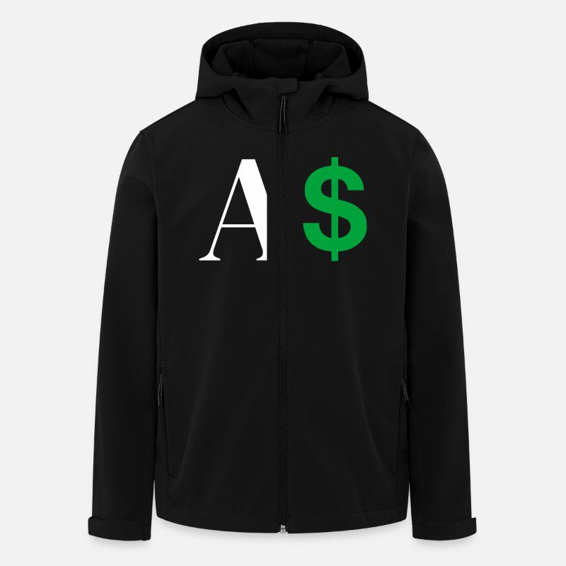 Lettre a dollar - Veste softshell homme en polyester recyclé Stanley/Stella - noir