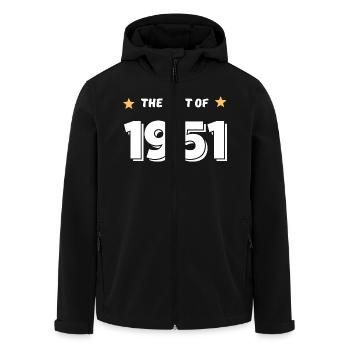 Das Beste von 1951 - Recycelte Männer Softshell-Jacke von Stanley/Stella - Schwarz - Vorne - AI Model Male 185 light (185cm)