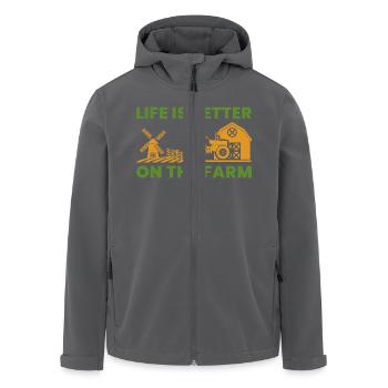 Farming Farmer Vintage Farmer Geschenk Spruch - Recycelte Männer Softshell-Jacke von Stanley/Stella - Schwarz - Vorne - AI Model Male 185 light (185cm)