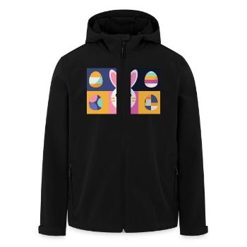 Easter Bunny No.12 - Men’s Recycled Softshell Jacket by Stanley/Stella - black - Front - AI Model Male 185 light (185cm)