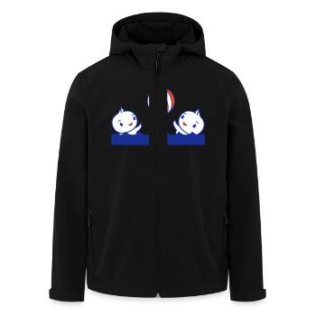 2 Ducks Ball Playing Swimming Pool Water Sea Holiday - Men’s Recycled Softshell Jacket by Stanley/Stella - black - Front - AI Model Male 185 light (185cm)