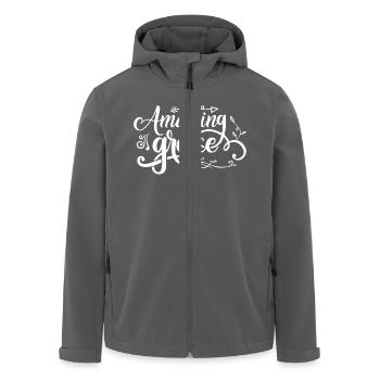 Amazing Grace - Men’s Recycled Softshell Jacket by Stanley/Stella - black - Front - AI Model Male 185 light (185cm)