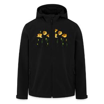 Blumen - Recycelte Männer Softshell-Jacke von Stanley/Stella - Schwarz - Vorne - AI Model Male 185 light (185cm)