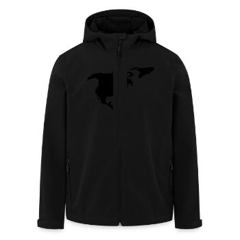 North America - Men’s Recycled Softshell Jacket by Stanley/Stella - black - Front - AI Model Male 185 light (185cm)