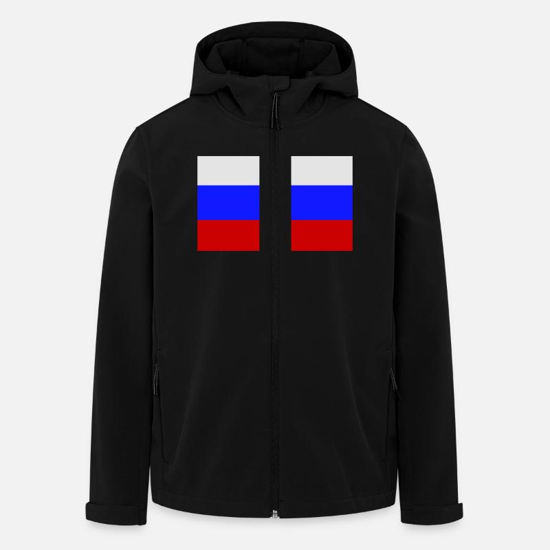 Russie, Russie, drapeau, drapeau - Veste softshell homme en polyester recyclé Stanley/Stella - noir