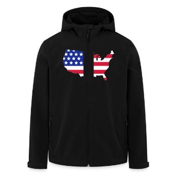 Stars and Stripes of USA, United States of America - Men’s Recycled Softshell Jacket by Stanley/Stella - black - Front - AI Model Male 185 light (185cm)