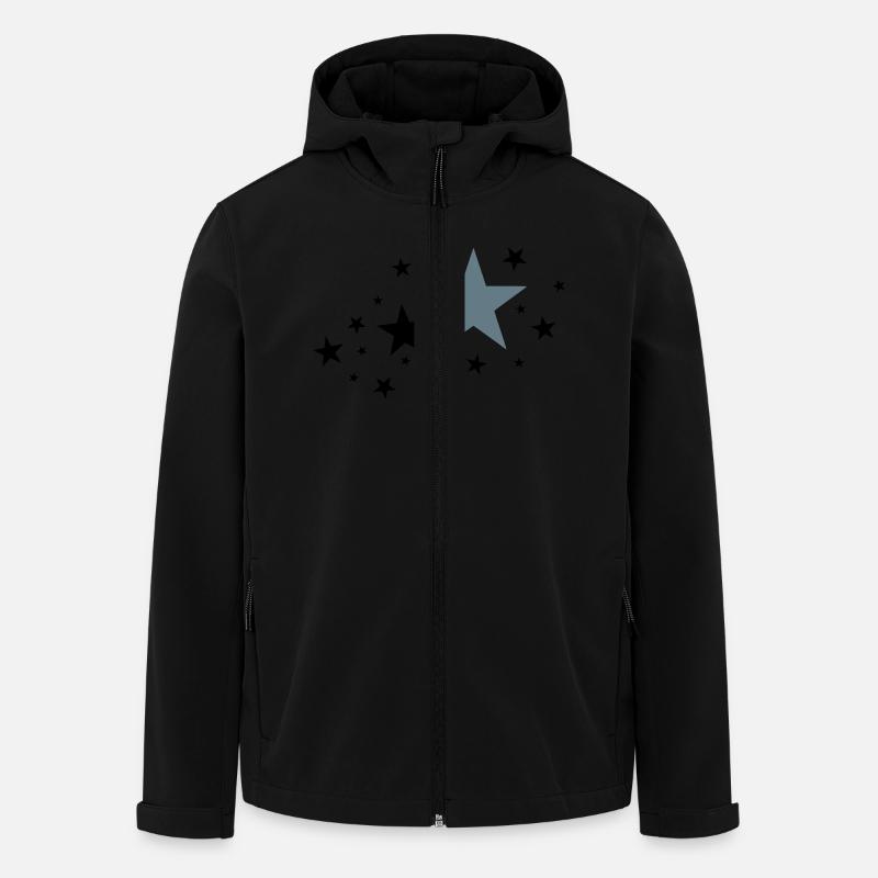 Sterne Stars Glamour - Recycelte Männer Softshell-Jacke von Stanley/Stella - Schwarz