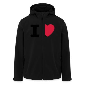 I love / I heart DELUXE - Veste softshell homme en polyester recyclé Stanley/Stella - noir - Devant - AI Model Male 185 light (185cm)
