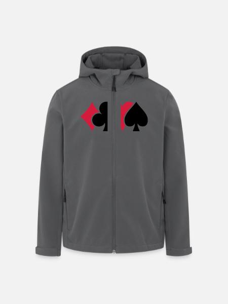 Playing Card Suits - Men’s Recycled Softshell Jacket by Stanley/Stella - black