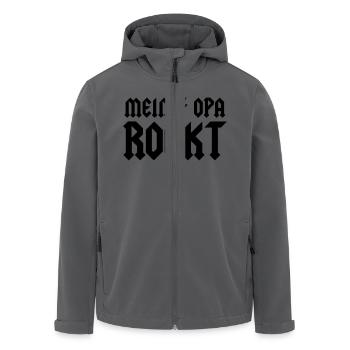 Mein Opa rockt - Recycelte Männer Softshell-Jacke von Stanley/Stella - Schwarz - Vorne - AI Model Male 185 light (185cm)