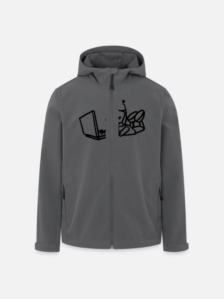Robot using laptop - Recycelte Männer Softshell-Jacke von Stanley/Stella - Schwarz