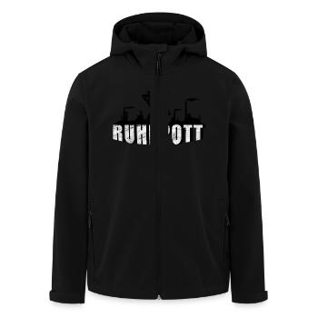 Ruhrpott Skyline - Recycelte Männer Softshell-Jacke von Stanley/Stella - Schwarz - Vorne - AI Model Male 185 light (185cm)