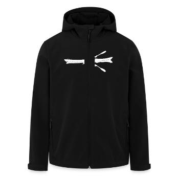 Silhouette Weiß Seekajak - Recycelte Männer Softshell-Jacke von Stanley/Stella - Schwarz - Vorne - AI Model Male 185 light (185cm)