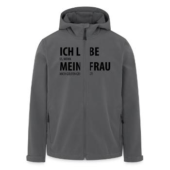 Ich liebe meine Frau – golfen (dh) - Recycelte Männer Softshell-Jacke von Stanley/Stella - Schwarz - Vorne - AI Model Male 185 light (185cm)