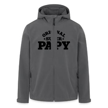 original super papy - Veste softshell homme en polyester recyclé Stanley/Stella - noir - Devant - AI Model Male 185 light (185cm)