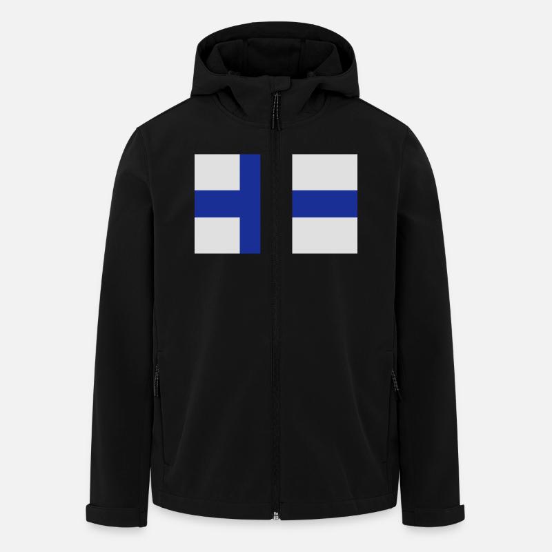 National Flag of Finland - Men’s Recycled Softshell Jacket by Stanley/Stella - black