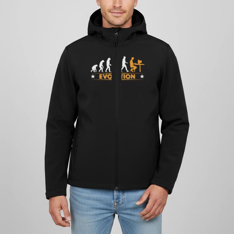Computer Nerd Evolution - orange/weiss Veste softshell homme en polyester recyclé Stanley/Stella
