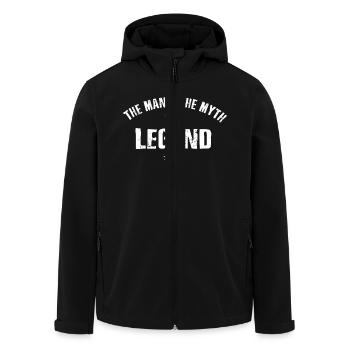 The Man The Myth The Legend - Men’s Recycled Softshell Jacket by Stanley/Stella - black - Front - AI Model Male 185 light (185cm)