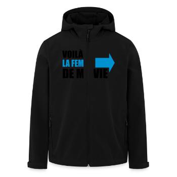 voilà la femme de ma vie - Veste softshell homme en polyester recyclé Stanley/Stella - noir - Devant - AI Model Male 185 light (185cm)