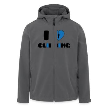 I Love Climbing - Veste softshell homme en polyester recyclé Stanley/Stella - noir - Devant - AI Model Male 185 light (185cm)