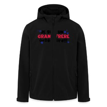 je suis un grand frère qui déchire - Veste softshell homme en polyester recyclé Stanley/Stella - noir - Devant - AI Model Male 185 light (185cm)