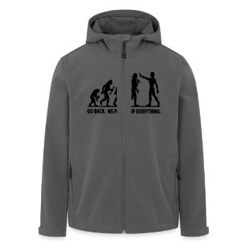 goback - Recycelte Männer Softshell-Jacke von Stanley/Stella - Schwarz - Vorne - AI Model Male 185 light (185cm)