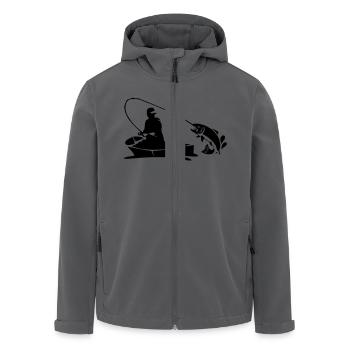 Angeln - Recycelte Männer Softshell-Jacke von Stanley/Stella - Schwarz - Vorne - AI Model Male 185 light (185cm)