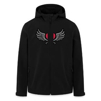 tribal_heart_wings_kontur_3c - Recycelte Männer Softshell-Jacke von Stanley/Stella - Schwarz - Vorne - AI Model Male 185 light (185cm)