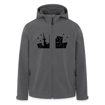 Une ville Skyline - Veste softshell homme en polyester recyclé Stanley/Stella - noir - Devant - AI Model Male 185 light (185cm)