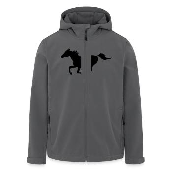galoppierendes Pferd - Recycelte Männer Softshell-Jacke von Stanley/Stella - Schwarz - Vorne - AI Model Male 185 light (185cm)
