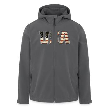 USA - Recycelte Männer Softshell-Jacke von Stanley/Stella - Schwarz - Vorne - AI Model Male 185 light (185cm)