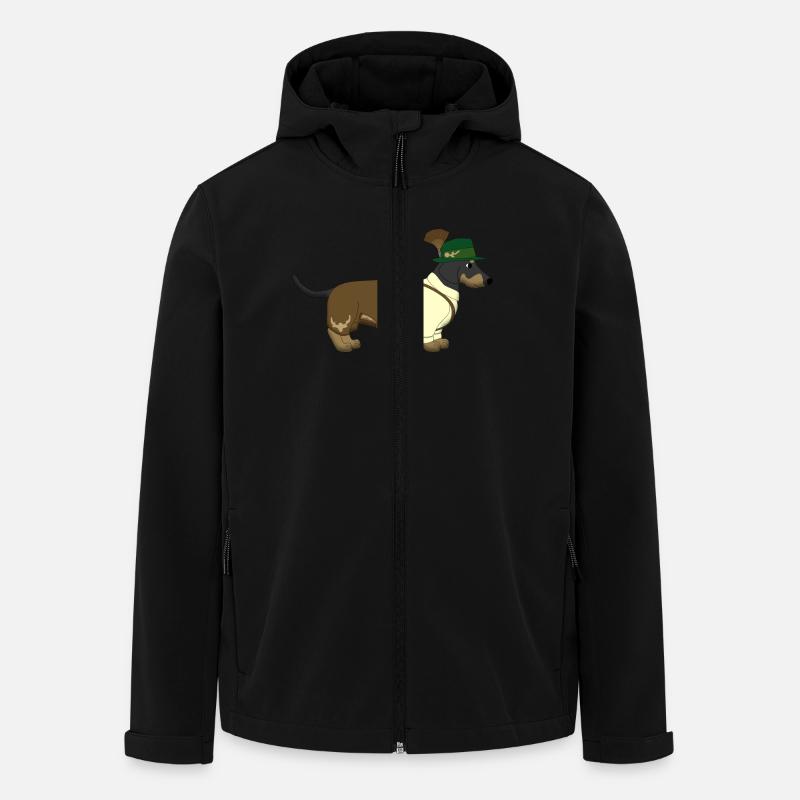 Der bayerische Dackel weißes Hemd - Recycelte Männer Softshell-Jacke von Stanley/Stella - Schwarz