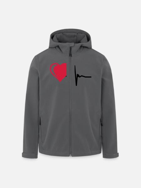 Heart with pulse - Men’s Recycled Softshell Jacket by Stanley/Stella - black