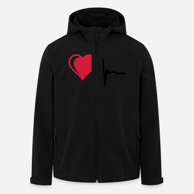 Heart with pulse - Men’s Recycled Softshell Jacket by Stanley/Stella - black