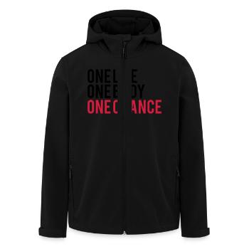 One Life One Chance One Body - Veste softshell homme en polyester recyclé Stanley/Stella - noir - Devant - AI Model Male 185 light (185cm)