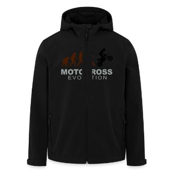 Motocross Evolution - Men’s Recycled Softshell Jacket by Stanley/Stella - black - Front - AI Model Male 185 light (185cm)