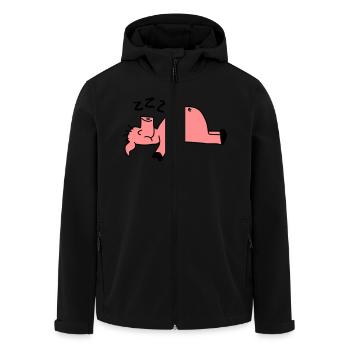 Sleeping Pig - Recycelte Männer Softshell-Jacke von Stanley/Stella - Schwarz - Vorne - AI Model Male 185 light (185cm)