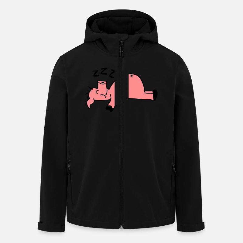 Sleeping Pig - Recycelte Männer Softshell-Jacke von Stanley/Stella - Schwarz