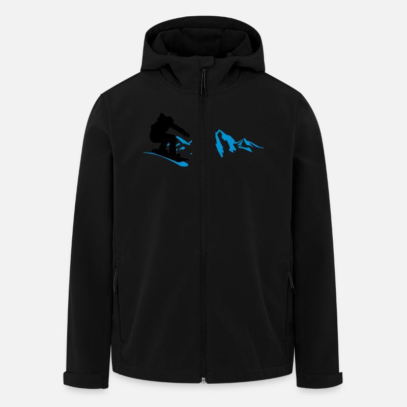 Snowboarder Berge - Recycelte Männer Softshell-Jacke von Stanley/Stella - Schwarz