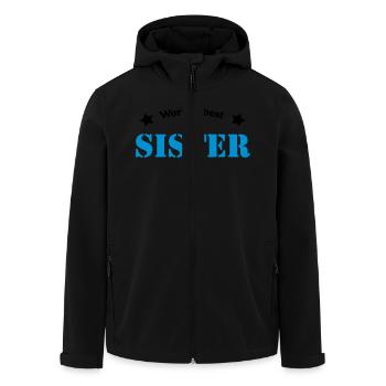 World's best Sister - Men’s Recycled Softshell Jacket by Stanley/Stella - black - Front - AI Model Male 185 light (185cm)