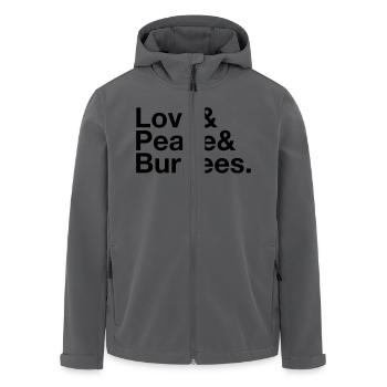 Love, Peace, Burpees - Recycelte Männer Softshell-Jacke von Stanley/Stella - Schwarz - Vorne - AI Model Male 185 light (185cm)
