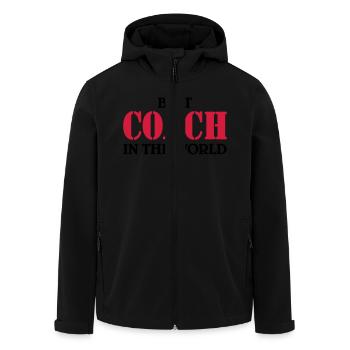 Best Coach in the World - Veste softshell homme en polyester recyclé Stanley/Stella - noir - Devant - AI Model Male 185 light (185cm)