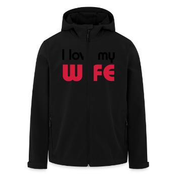 I love my wife - Recycelte Männer Softshell-Jacke von Stanley/Stella - Schwarz - Vorne - AI Model Male 185 light (185cm)