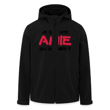 Je suis une amie qui déchiiire !! - Veste softshell homme en polyester recyclé Stanley/Stella - noir - Devant - AI Model Male 185 light (185cm)