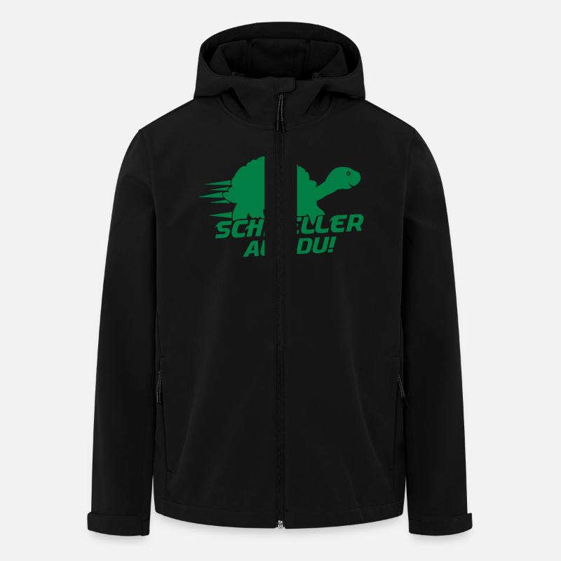 schneller_als_du_01 - Recycelte Männer Softshell-Jacke von Stanley/Stella - Schwarz