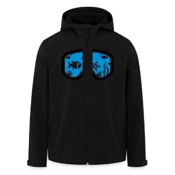 Schnorcheln - Recycelte Männer Softshell-Jacke von Stanley/Stella - Schwarz - Vorne - AI Model Male 185 light (185cm)