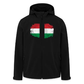 Hungary Flag - Recycelte Männer Softshell-Jacke von Stanley/Stella - Schwarz - Vorne - AI Model Male 185 light (185cm)