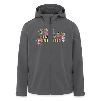 Vom Grafik Designer--- Kinderanimation - Recycelte Männer Softshell-Jacke von Stanley/Stella - Schwarz - Vorne - AI Model Male 185 light (185cm)