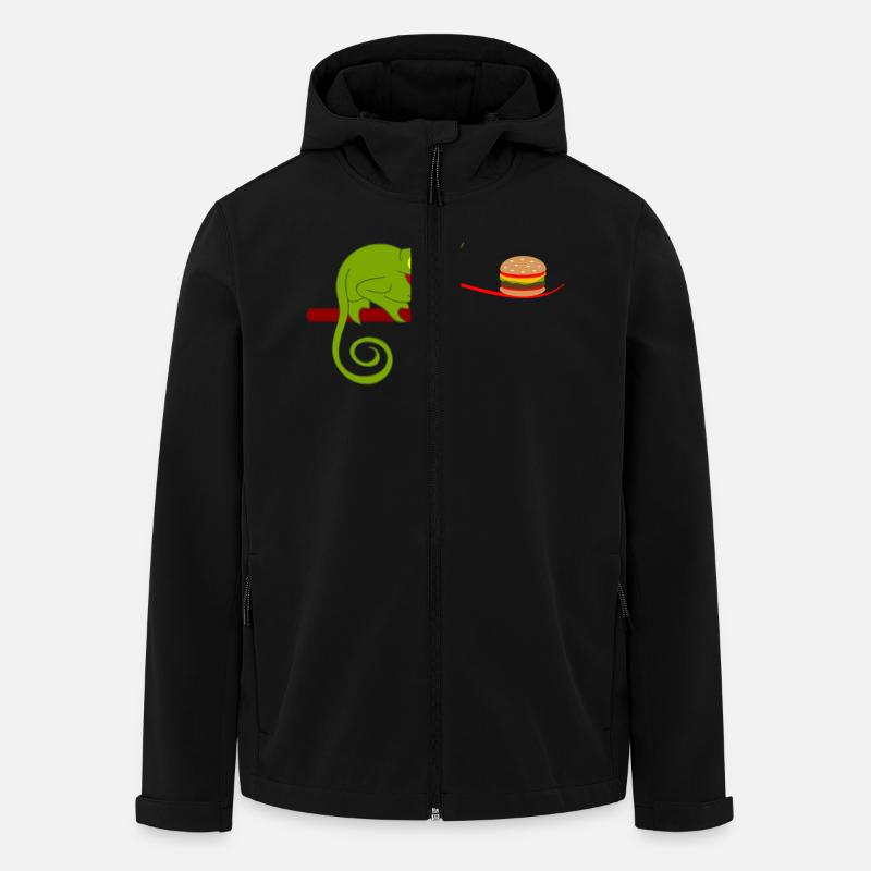 Chamäleon mit Burger - Recycelte Männer Softshell-Jacke von Stanley/Stella - Schwarz